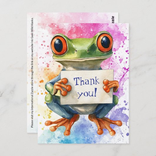 Tree Frog Thank You - Postcard Briefkaart (Voorkant / Achterkant)