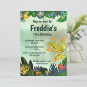 Tree Frog verjaardagsuitnodiging Kaart (Staand voorkant)