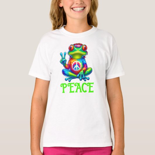 Tree Frog Vredesteken Tie Dye T-shirt (Voorkant)