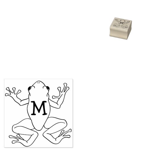 Tree Frogs Leuk Kind Monogram Initiaal Rubberstempel (Gestempeld)