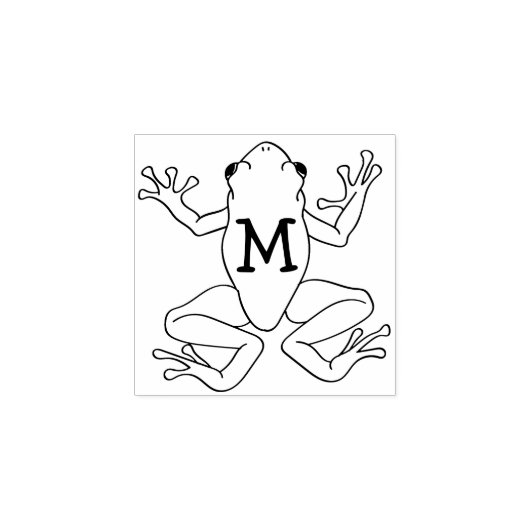 Tree Frogs Leuk Kind Monogram Initiaal Rubberstempel (Afrduk)