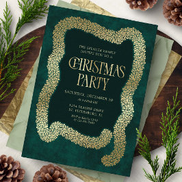 Tree Garland Christmas Party Invitation Kaart