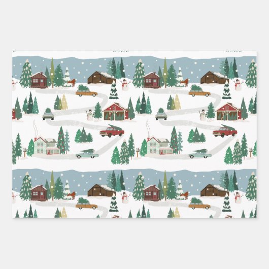 Tree Getting Day Holiday Wrap (3 vellen) Inpakpapier Vel (Voorkant 3)