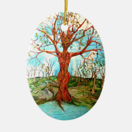 Tree Goddess Keramisch Ornament (Voorkant)