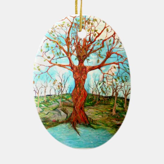 Tree Goddess Keramisch Ornament (Achterkant)