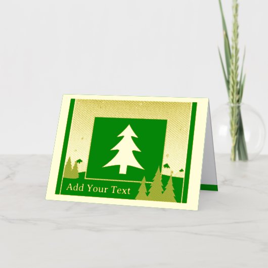 Tree Gold Holiday Folie Gevouwen Kaart (Voorkant)