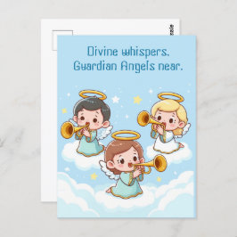 Tree Guardian Angels spelen trompetten Briefkaart