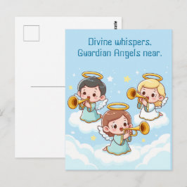 Tree Guardian Angels spelen trompetten Briefkaart