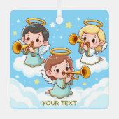 Tree Guardian Angels spelen trompetten Metalen Ornament (Voorkant)