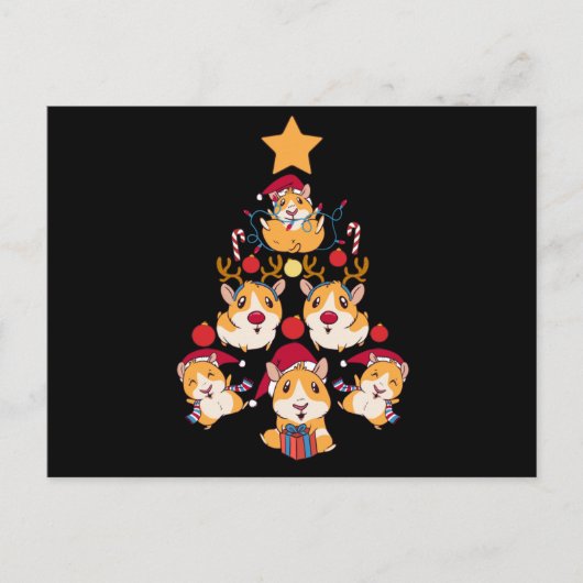 Tree guinea pig Christmas animals lover Briefkaart (Voorkant)