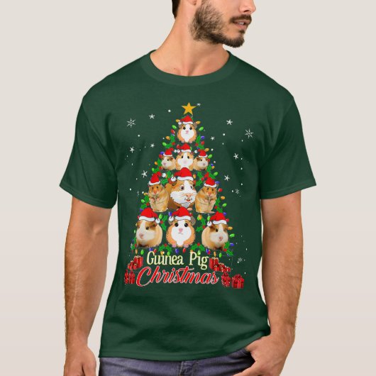 Tree Guinee met T-shirt voor kerstmis Pig Pajamas (Voorkant)