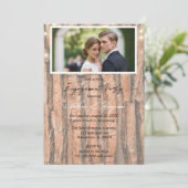 Tree Heart Gradient Photo Engagement Party Kaart (Staand voorkant)