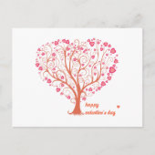 Tree Heart Happy Valentine Day Feestdagenkaart (Voorkant)