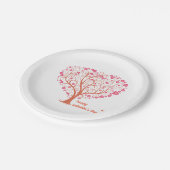 Tree Heart Happy Valentine Day Papieren Bordje (Gekanteld)