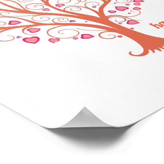 Tree Heart Happy Valentine Day Poster (Hoek)