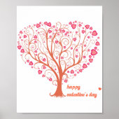 Tree Heart Happy Valentine Day Poster (Voorkant)