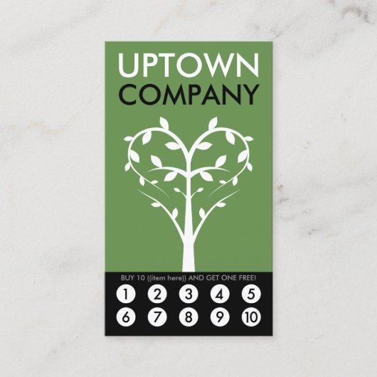 Tree Heart Loyalty Punch Card (Voorkant)