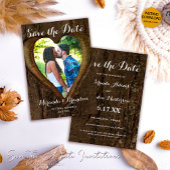 Tree Heart Photo Rustic Wedding Save the Date Kaar