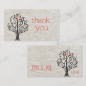 Tree & Hearts Dank u Visitekaartje (Voorkant / Achterkant)