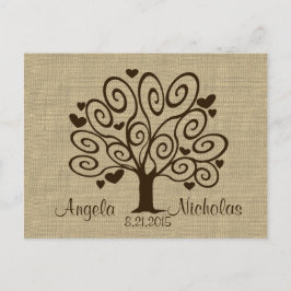 Tree Hearts Wedding Response Kaart