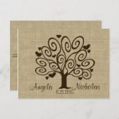 Tree Hearts Wedding Response Kaart (Voorkant / Achterkant)