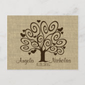 Tree Hearts Wedding Response Kaart (Voorkant)