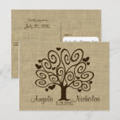 Tree Hearts Wedding Response Kaart (Voorkant / Achterkant)