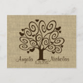 Tree Hearts Wedding Response Kaart (Voorkant)