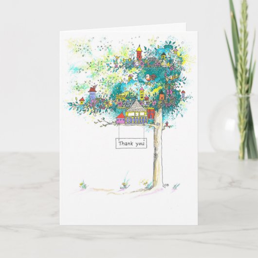 "Tree Houses" Thank You Card Bedankkaart (Voorkant)