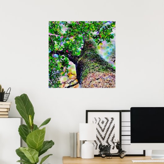 "Tree Hug" Poster voor kleurrijke Waterverf (Thuiskantoor)