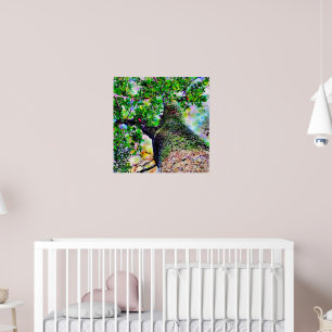 "Tree Hug" Poster voor kleurrijke Waterverf