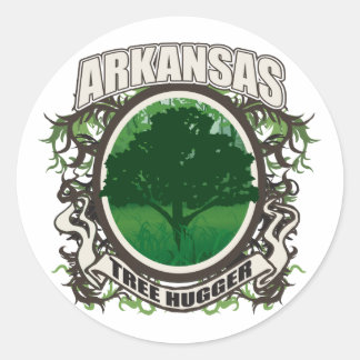 Tree Hugger Arkansas Ronde Sticker