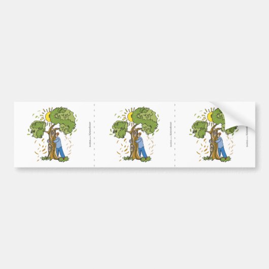 Tree Hugger Bumpersticker (Voorkant)