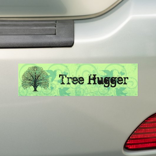 Tree Hugger Bumpersticker (Op auto)