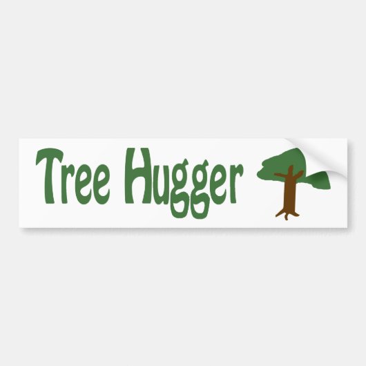 Tree Hugger Bumpersticker (Voorkant)