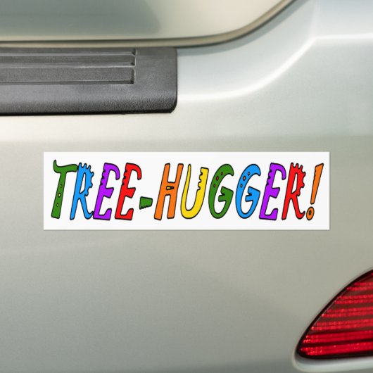TREE HUGGER BUMPERSTICKER (Op auto)