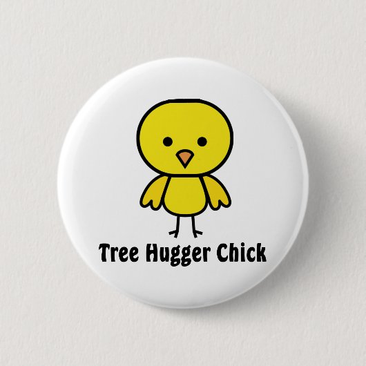 Tree Hugger Chick Ronde Button 5,7 Cm (Voorkant)
