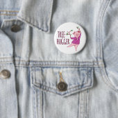 Tree Hugger Cute Hippy Pig Badge Ronde Button 5,7 Cm (In situ)