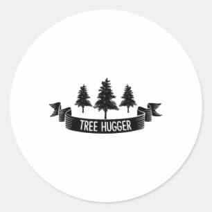 Tree Hugger Earth Day Ronde Sticker