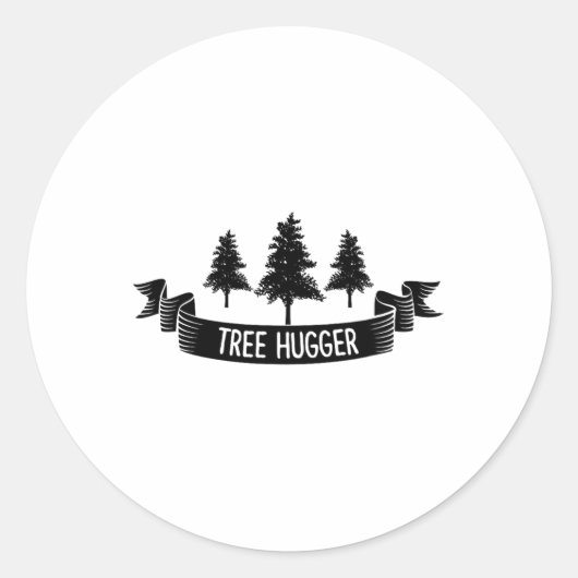 Tree Hugger Earth Day Ronde Sticker (Voorkant)