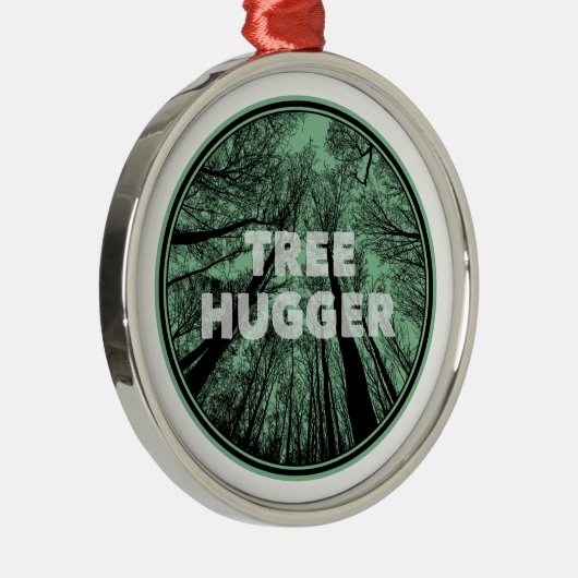 Tree Hugger Green Metalen Ornament (Rechts)