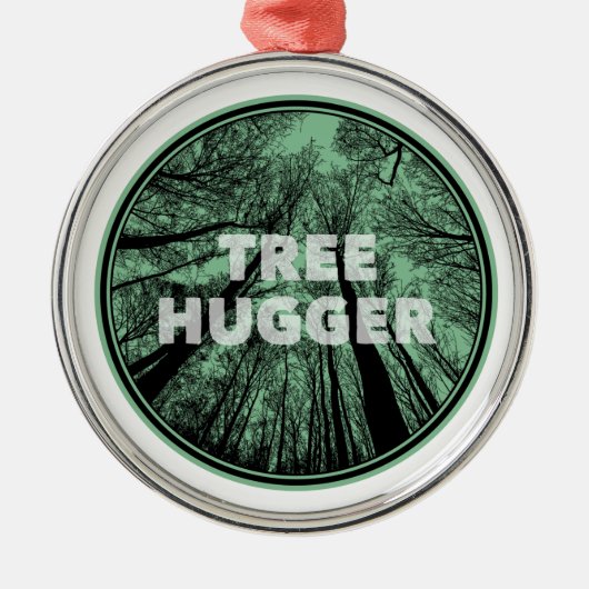 Tree Hugger Green Metalen Ornament (Voorkant)