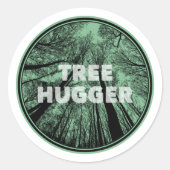 Tree Hugger Green Ronde Sticker (Voorkant)