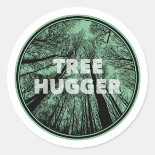 Tree Hugger Green Ronde Sticker