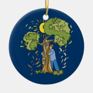 Tree Hugger Keramisch Ornament