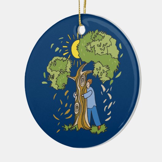 Tree Hugger Keramisch Ornament (Links)