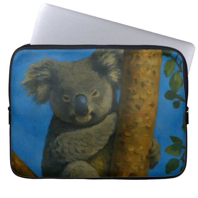 Tree Hugger - Koala in het bladerdak Laptop Sleeve (Voorkant)
