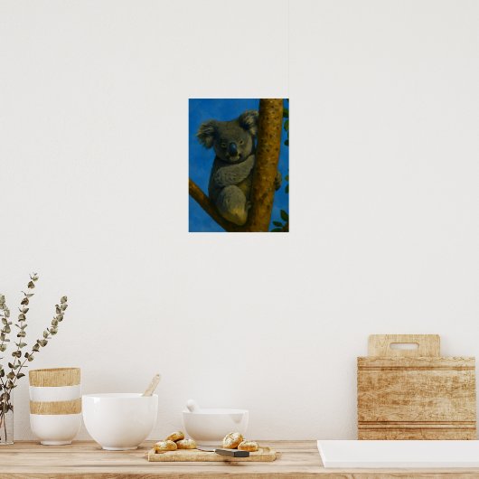 Tree Hugger - Koala in het bladerdak Poster (Keuken)