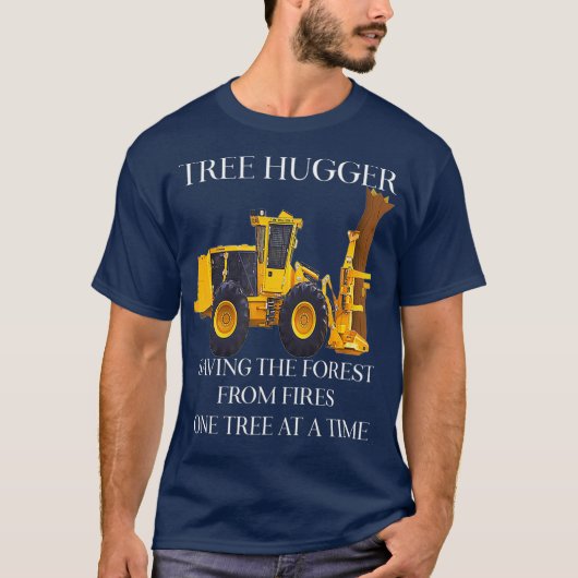 Tree Hugger Logging Feller Buncher Shear T-shirt (Voorkant)