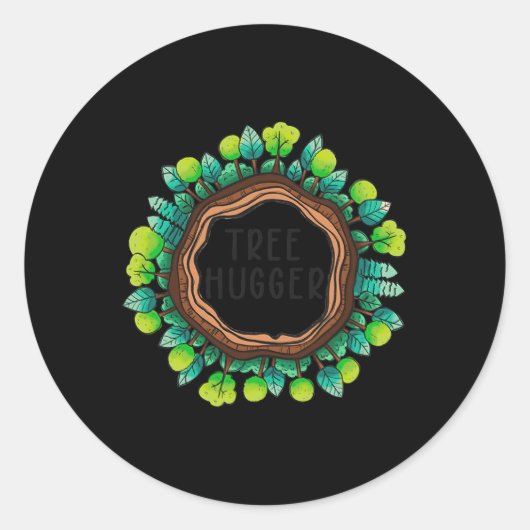 Tree Hugger Natuur Milieubescherming Aarde Ronde Sticker (Voorkant)